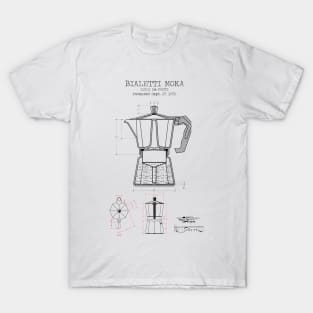 Moka Pot, Coffee, Housewarming Gift, Dining Room, Wall Hanging, Kitchen, Italian Coffee Maker, Espresso Machine, Mocha T-Shirt