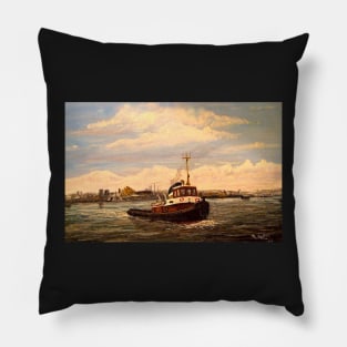 SUN TUG AT BLACWALL POINT RIVER THAMES LONDON Pillow