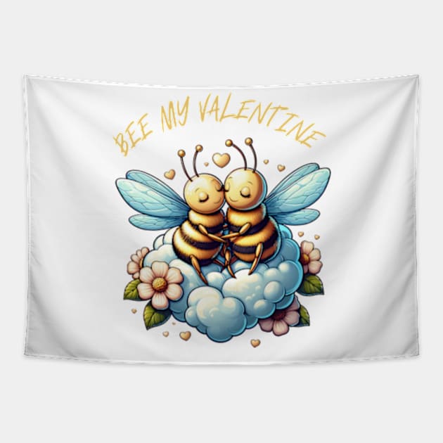 couple of bees embracing on a cloud Tapestry by StyleTops