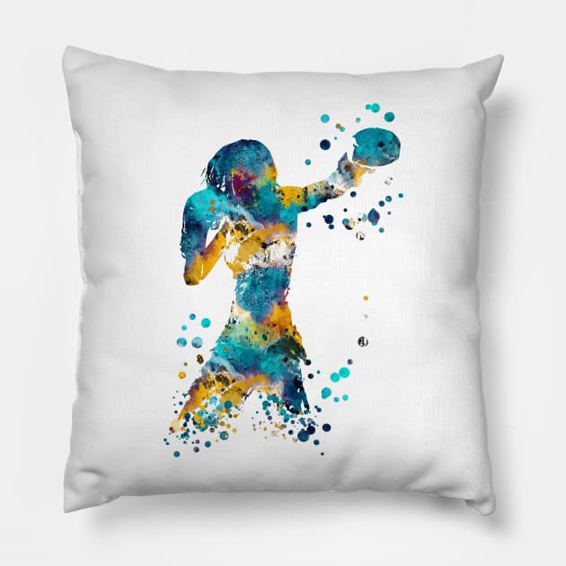 Woman boxer Pillow by RosaliArt