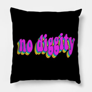 No Diggity 90s Hip Hop Rainbow Graphic Design Logo Pillow