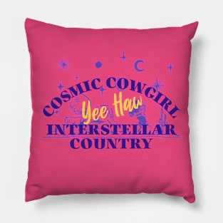 Cosmic Cowgirl Yee Haw Rodeo Wild West Pillow