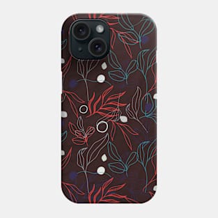 Flower Pattern Dark Theme Phone Case