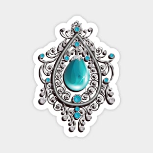 Turquoise jewelry blue color Magnet