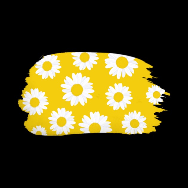 Daisy Minimal Yellow Background & White Petals Cute Blossom by mangobanana