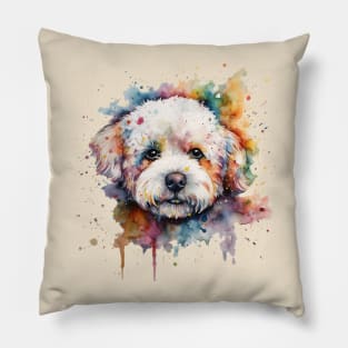 Bichon Frise Bright Watercolor Pillow