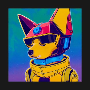 Corgi as a 80's anime Gundam T-Shirt