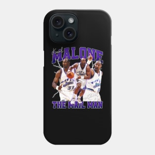 Karl Malone The Mail Man Basketball Legend Signature Vintage Retro 80s 90s Bootleg Rap Style Phone Case