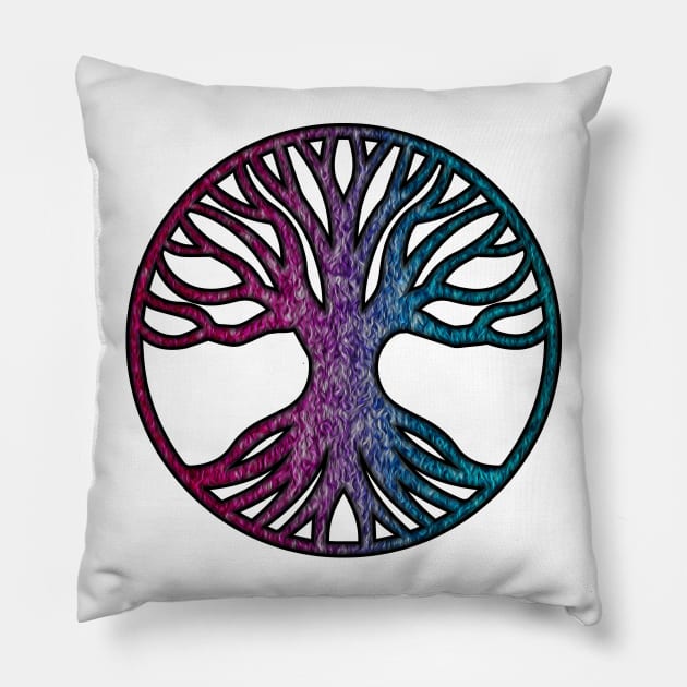 Tree Of Life (Fire and Ice) Pillow by JoshG