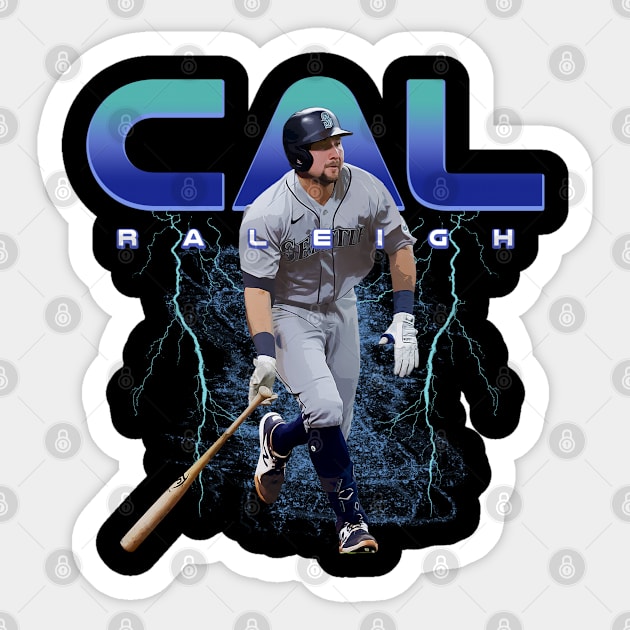 Cal Raleigh Baseball Poster Style - Cal Raleigh - Sticker