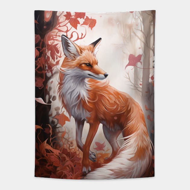 Autumn Fox Whispers Tapestry by SzlagRPG