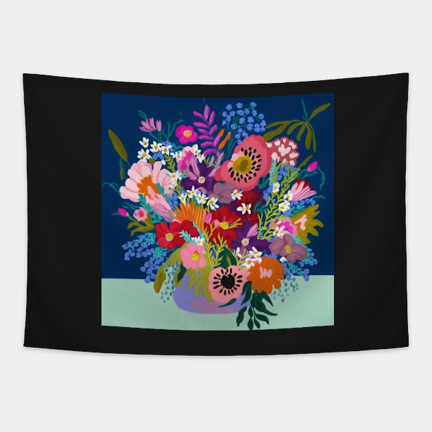 Vase of flowers Tapestry by RoseAesthetic