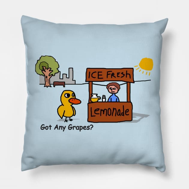 Duck song - got any grapes? Pillow by BumiRiweh