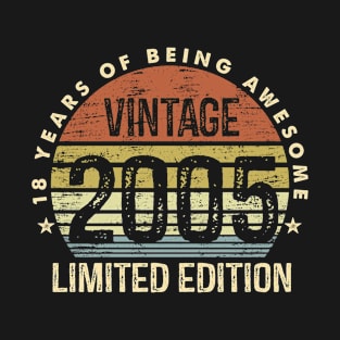 Vintage 2005 Limited Edition 18 Years Of Being Awesome T-Shirt