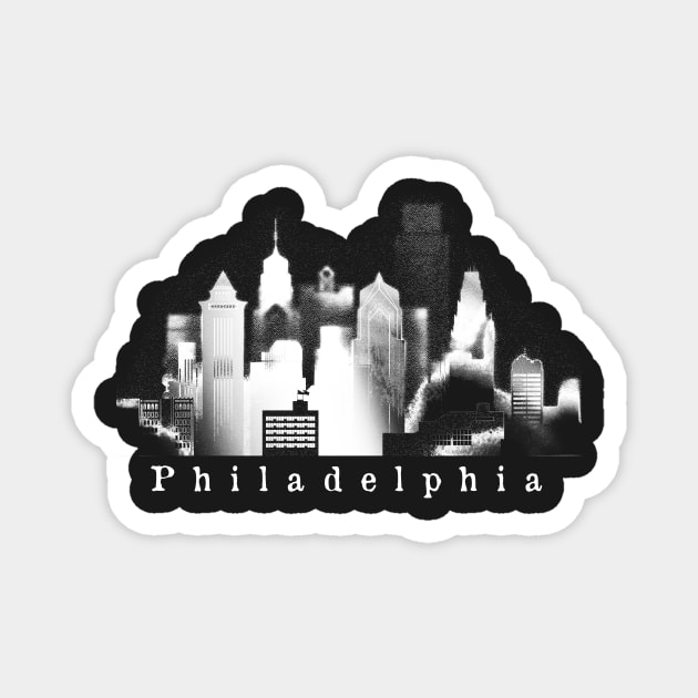 Philadelphia Graphic Original Skyline Tees Magnet by DimDom