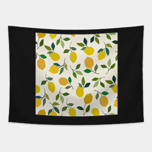 Yellow lemons, Retro, Mid century art Tapestry