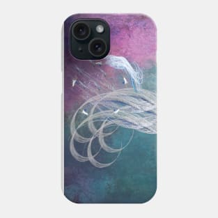 Surreal birds flying in a stormy sky Phone Case