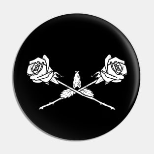 Double Rose White Pin