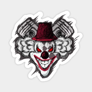 Clown piston drawing illustration with scrible art Magnet