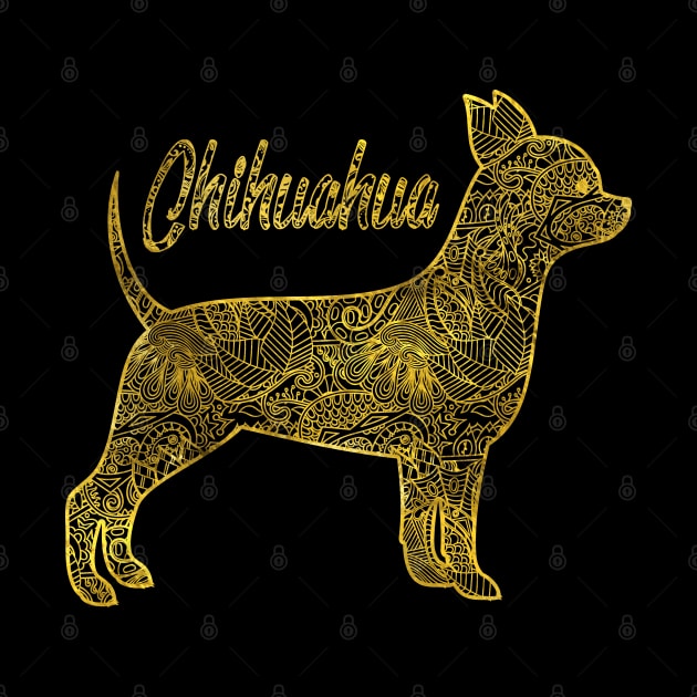 Chihuahua in gold decorative pattern by Nartissima