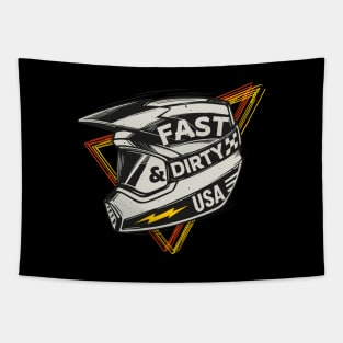 Fast & Dirty Bike Helmet Motocross Biker Tapestry