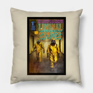 Liminal Spaces Retro Magazine Design Pillow