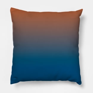 Orange Fades to Blue Pillow