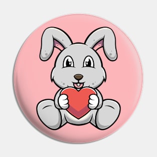 Cute rabbit giving love Pin