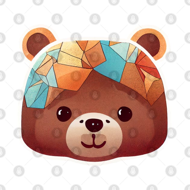 Colourful Smiling Teddy Bear by Bored Art 101