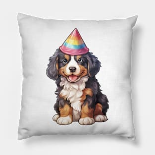Birthday Bernese Mountain Dog Pillow