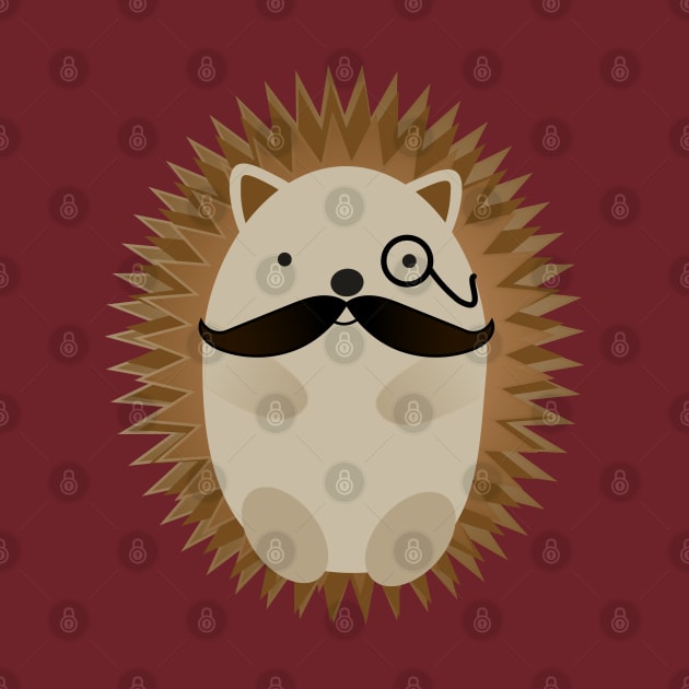 Mustache and Monocle Hedgehog by Hedgie Designs