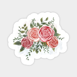 Roses bouquet pattern Magnet