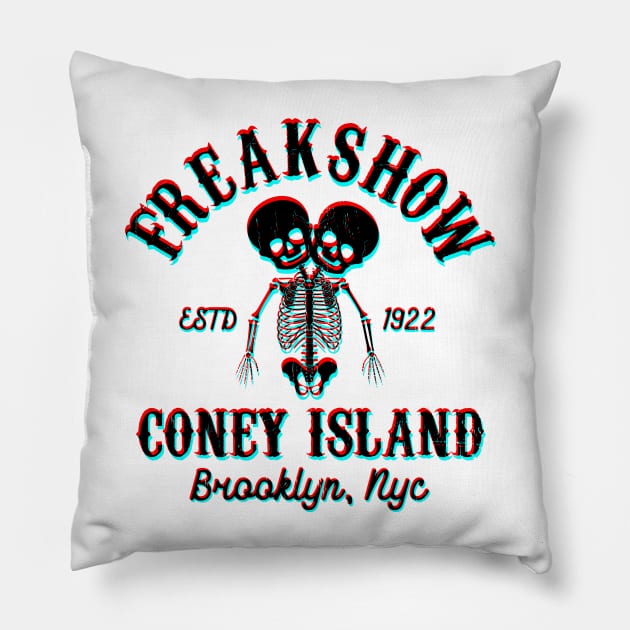 FREAKSHOW - Coney Island 3D glasses Pillow by KERZILLA