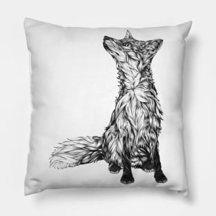 Fox in Pencil Pillow