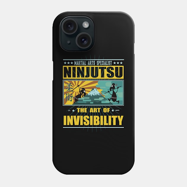 Ninjutsu the Art of Invisibility - funny Ninja Design Phone Case by Tolan79 Magic Designs