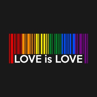 LGBT Rainbow Pride Barcode - Love is Love T-Shirt