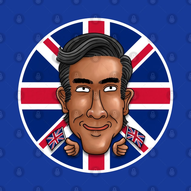 Rishi Sunak British Flag by Takeda_Art