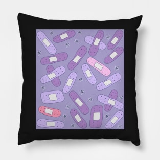 Purple and Pink Bandages Pillow