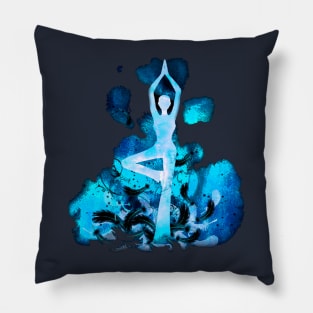 Yoga light blue Pillow