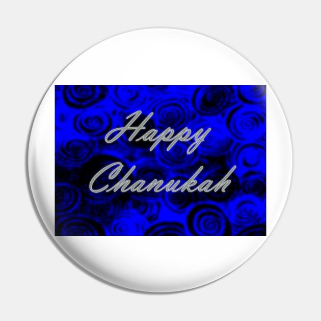 Happy Chanukah Swirls Pin by BlakCircleGirl