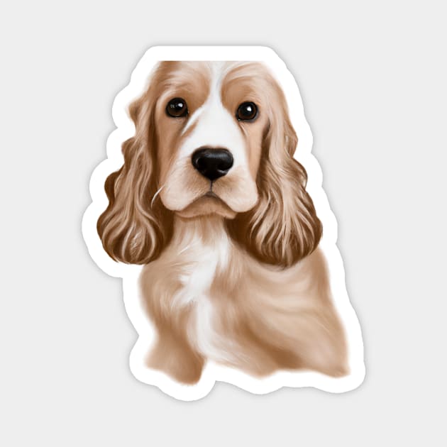 Cute English Cocker Spaniel Drawing Magnet by Play Zoo