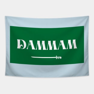 Dammam City in Saudi Arabian Flag Tapestry