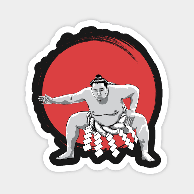 Japanese Sumo Wrestler t-shirt Magnet by philerup