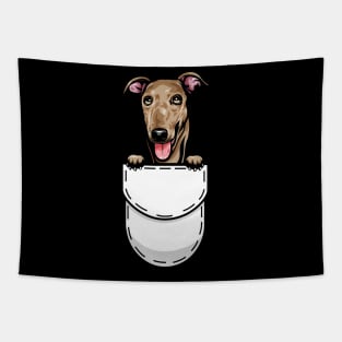 Funny Greyhound Pocket Dog Tapestry