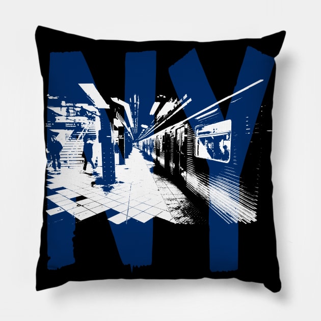 NY Subway Pillow by Raul Baeza