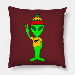 Peace Alien - Lives in Sweden - Elk T-Shirt Pillow