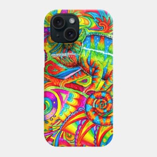 Colorful Psychedelic Rainbow Chameleon Phone Case