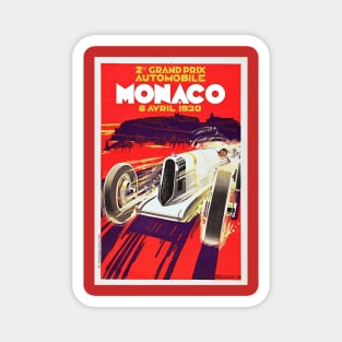 Monaco Vintage 1930 Grand Prix Automobile racing Advertising Print Magnet