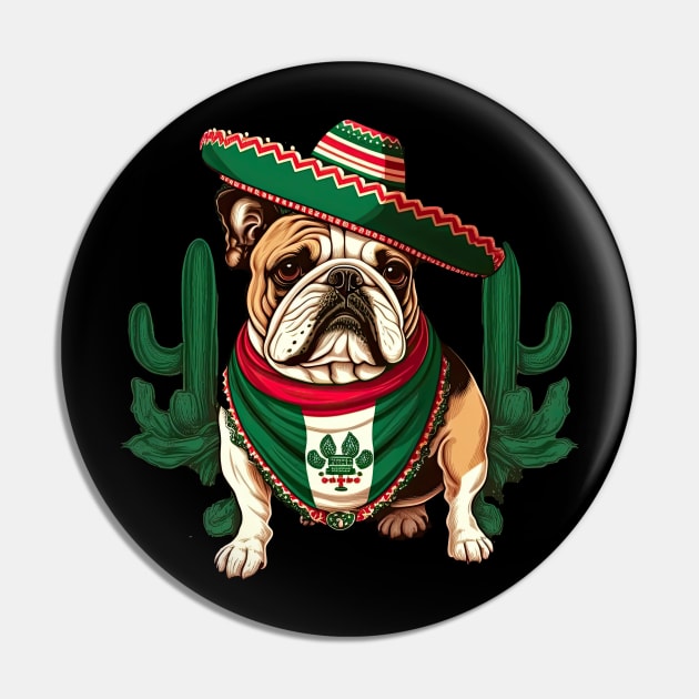 Bulldog Cinco de Mayo Pin by JayD World