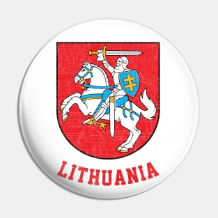 Lithuania - Vintage Distressed Style Crest Design Pin